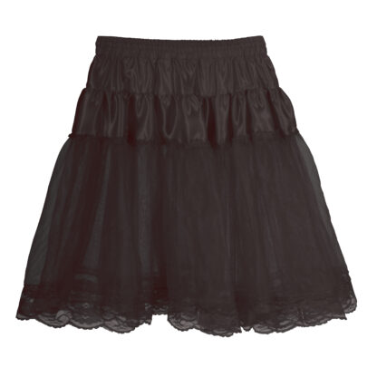 Petticoat 2 laags zwart met kant afgewerkt